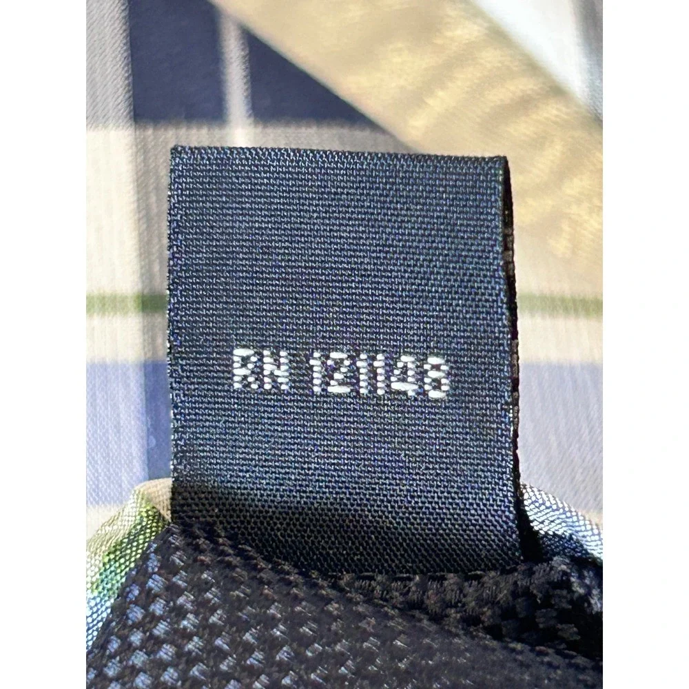 Nautica‎ Mens Blue Green White Plaid 100% Silk Necktie RN 121148